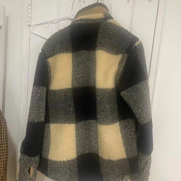 LL Bean X Todd Snyder Hi-Pile Sherpa Snap Plaid Shirt Jacket Shacket Mens S - Picture 10 of 10